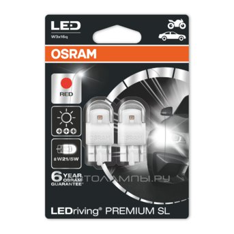 W21/5W 12V-LED (W3x16q) 1.5W Red LEDriving premium (������� 2��.) 7915R-02B