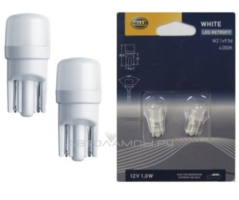 W5W 12V-LED (W2,1x9,5d) 4000K 1,0W Retrofit (бл.2шт.) T10 8GL 178 560-591