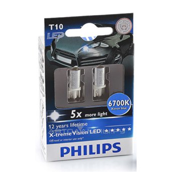 W5W 12V-LED (W2,1x9,5d) 6700K 1,0W X-tremeVision LED (��.2��.) WBT10 129326700KX2